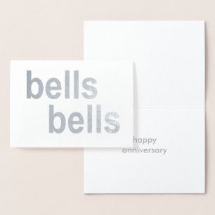 Silver Foil 25th Anniversary Bells Congratulations Card