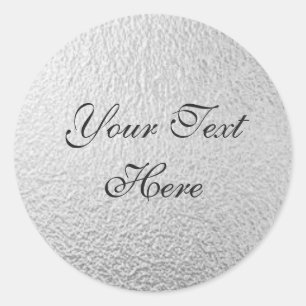 Silver Foil Background Customisable Round Sticker