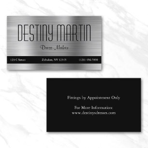 Silver Foil Black Contact Bar Business Card