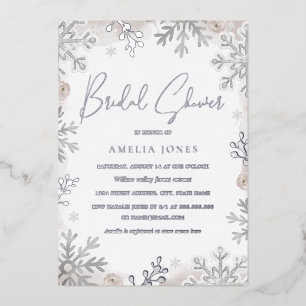 SILVER FOIL Blush Winter Snowflake Bridal Shower 
