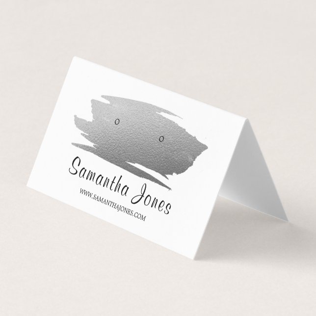 Silver Foil Brushstroke, Jewelry Display Card (Front)