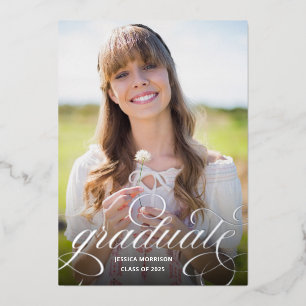 Silver Foil Calligraphy 1-Photo Graduation Party