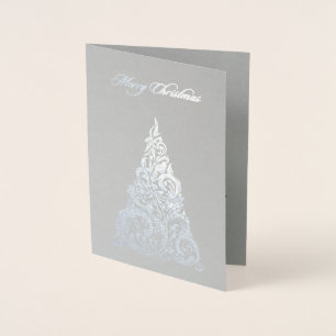 Silver Foil Christmas Tree Christmas Card