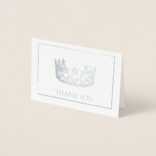 Silver Foil Crown Mini Card