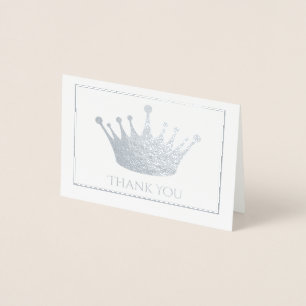 Silver Foil Crown Mini Card