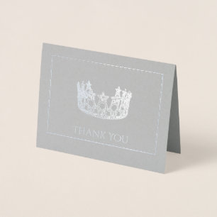 Silver Foil Crown Small Note Card