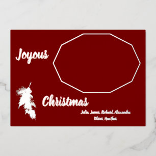 Silver Foil Dark Red Joyous Christmas Photo