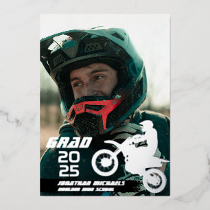 Silver Foil Dirt Bike Motocross 2 Photo Graduation