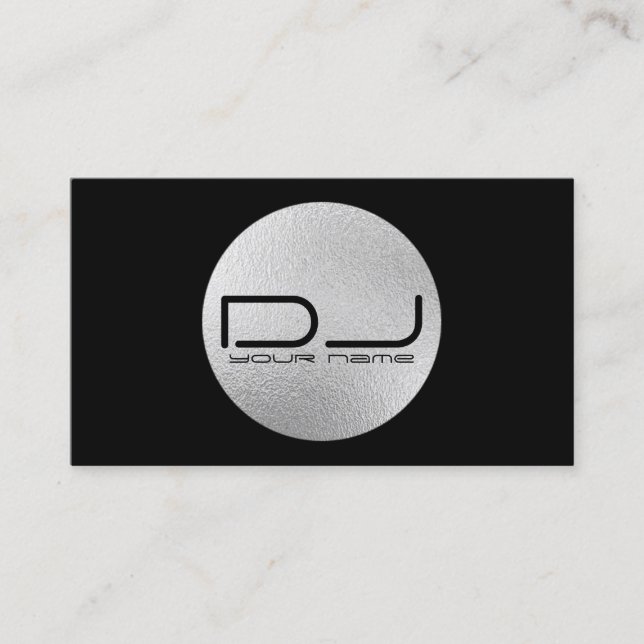 Silver Foil DJ Business Card (Front)