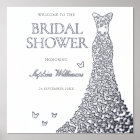 Silver Foil Dress Bridal Shower Welcome Sign
