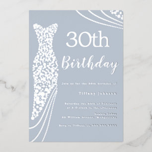 Silver Foil Dress Elegant 30th Birthday