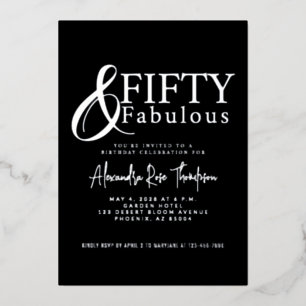 Silver Foil Fifty and Fabulous 50th Birthday Party