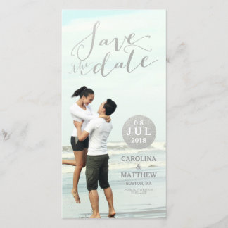 Silver Foil Glamour | Save the Date Photo Card