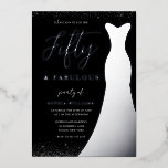 Silver Foil Gown Fifty & Fabulous 50th Birthday<br><div class="desc">Silver Foil Gown Fifty & Fabulous 50th Birthday Foil Invitation
Fifty & Fabulous!

See other invitations in our Niche and Nest Store</div>