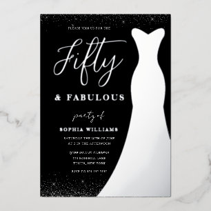 Silver Foil Gown Fifty & Fabulous 50th Birthday