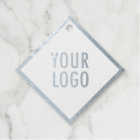 Silver Foil Hang Tags Custom Logo Diamond Shaped