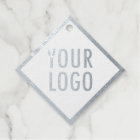 Silver Foil Hang Tags Custom Logo Diamond Shaped