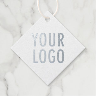Silver Foil Hang Tags Custom Logo Diamond Shaped
