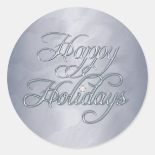 Silver Foil Happy Holidays Diamond Sticker
