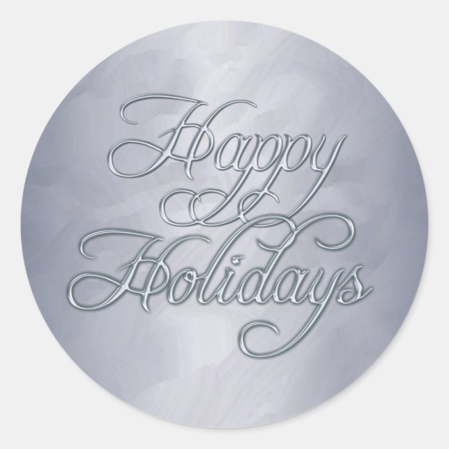 Silver Foil Happy Holidays Envelope Sticker (Front)