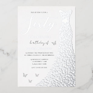 Silver Foil Heart Gown 60th Birthday Party Real