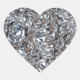 silver foil heart sticker