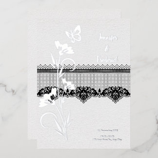 Silver Foil Lace Floral Wedding
