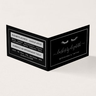 Silver Foil Lashes Beauty Makeup Artist Loyalty Business Card