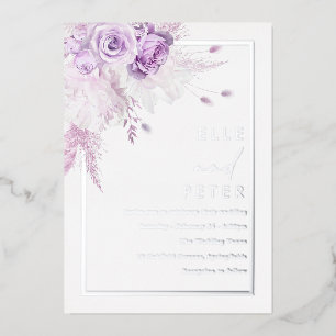 Silver Foil & Lavender Roses Wedding