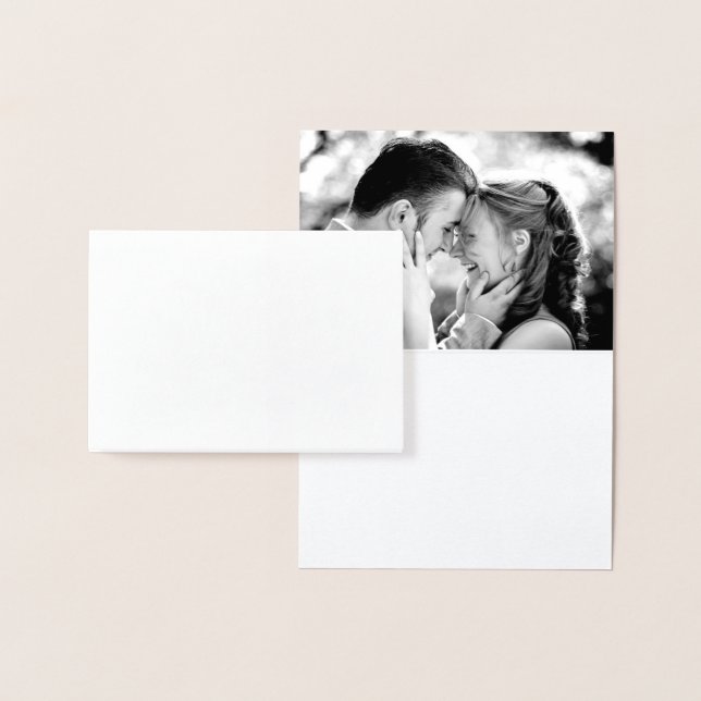 Silver Foil Lotus Flower Photo Thank You Card (Display)