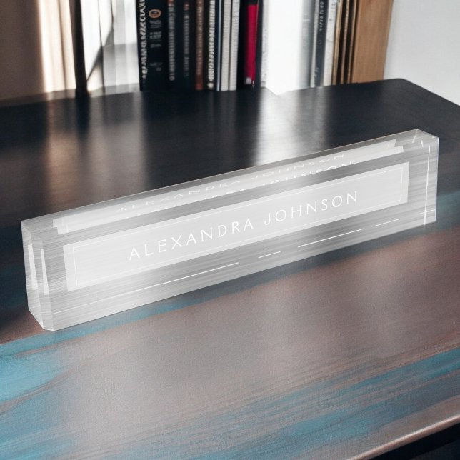 Silver Foil | Luxury Professional Modern Nameplate (Creator Uploaded)