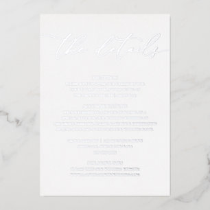 Silver Foil Minimalist Wedding Enclosure Card