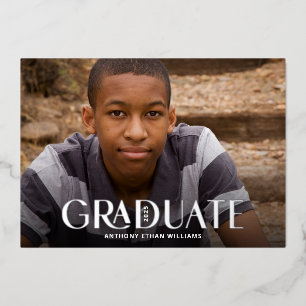 Silver Foil Modern 1-Photo Graduation Party