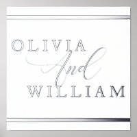 Silver Foil Names Wedding Engagement Anniversary