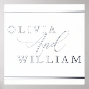 Silver Foil Names Wedding Engagement Anniversary Prints