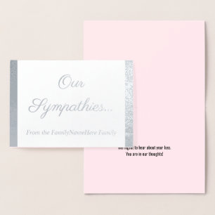 Silver Foil "Our Sympathies…" Card