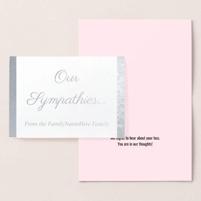 Silver Foil "Our Sympathies…" Card (Display)