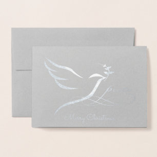 Silver Foil Peace Dove Card