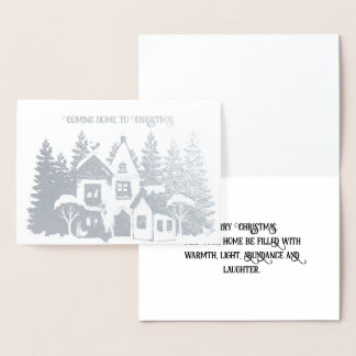 Silver Foil Personalise Christmas card