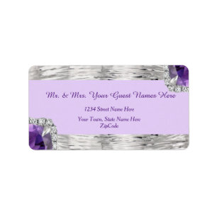 Silver Foil Purple Amethyst Address Label