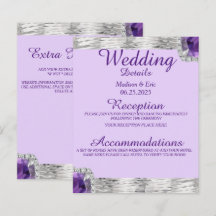 Silver Foil Purple Amethyst Wedding Detail
