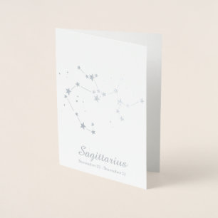 Silver Foil SAGITTARIUS Zodiac Sign Constellation Card