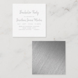Silver Foil & Script Bachelor Party Ticket Invite