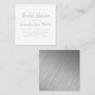 Silver Foil & Script Bridal Shower Ticket Invite