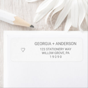 Silver Foil Simple Heart Wedding