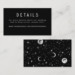Silver Foil Stars Celestial Wedding Details Enclosure Card