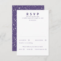 Silver Foil Stars Modern Wedding RSVP