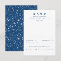 Silver Foil Stars Modern Wedding RSVP