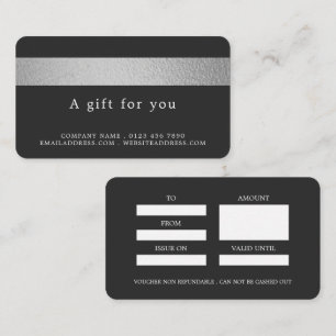 Silver Foil Stripe On Charcoal Gift Certificates