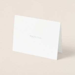 Silver Foil Thank You Card   Wedding   Note Card